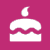 white cupcake icon on pink background