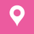 white location icon on pink background