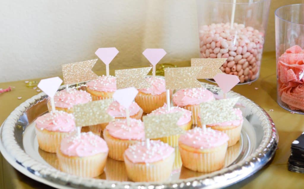 Vanilla Cupcakes on a Silver Tray